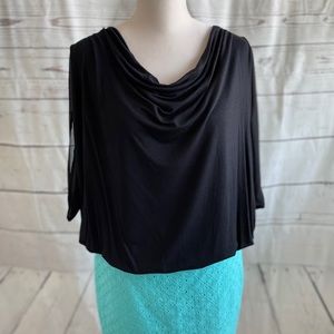 Alfani Cape Sleeve Bubble Hem Blouse